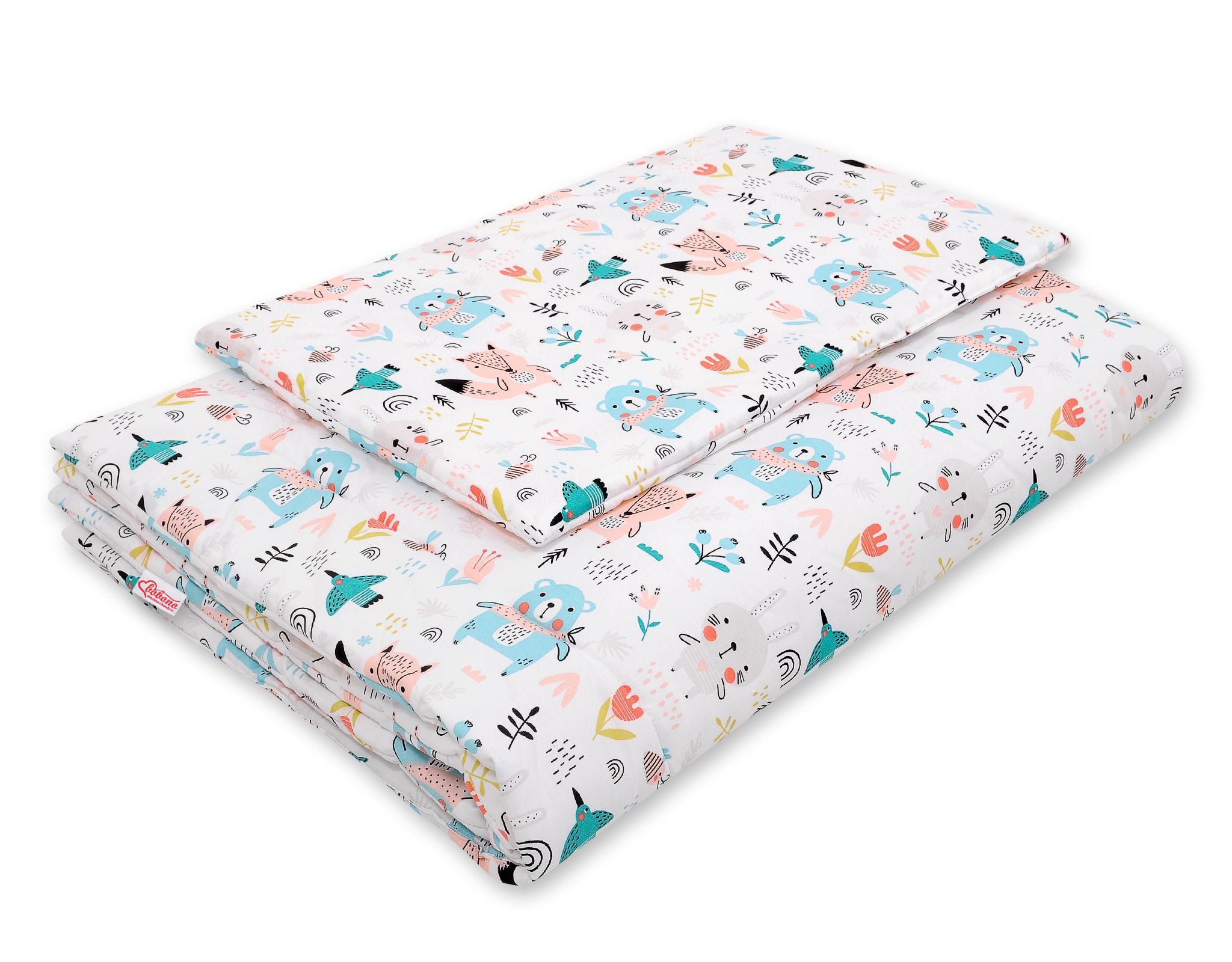 Bedding set 2-pcs with filling120x90 cm - blue teddy bears