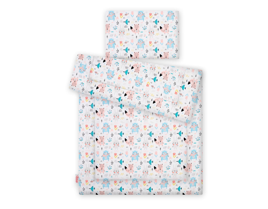 Bedding set 2-pcs with filling120x90 cm - blue teddy bears