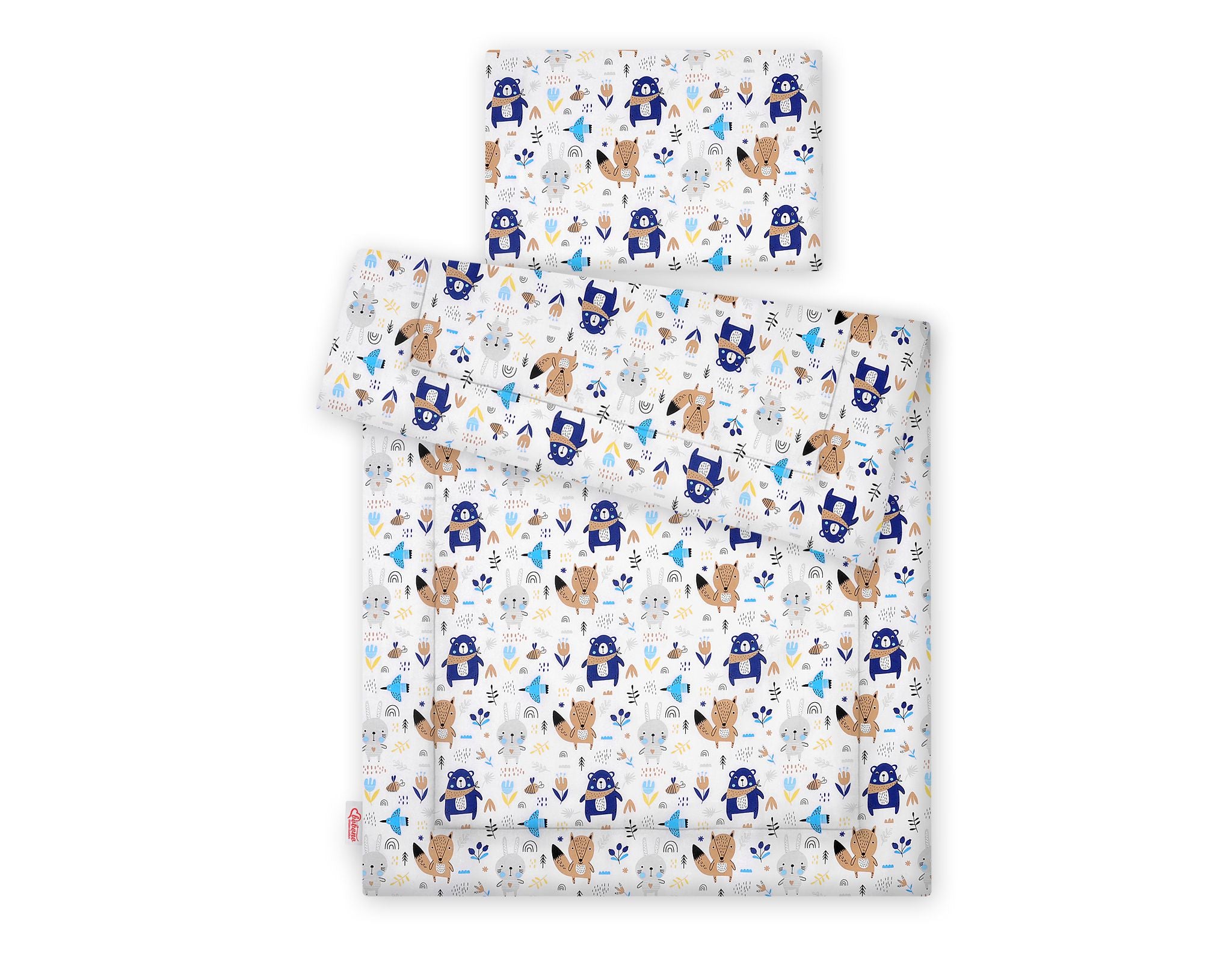Bedding set 2-pcs with filling 120x90 cm - navy blue teddy bears
