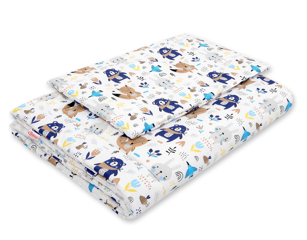 Bedding set 2-pcs with filling 135x100 cm - navy blue teddy bears