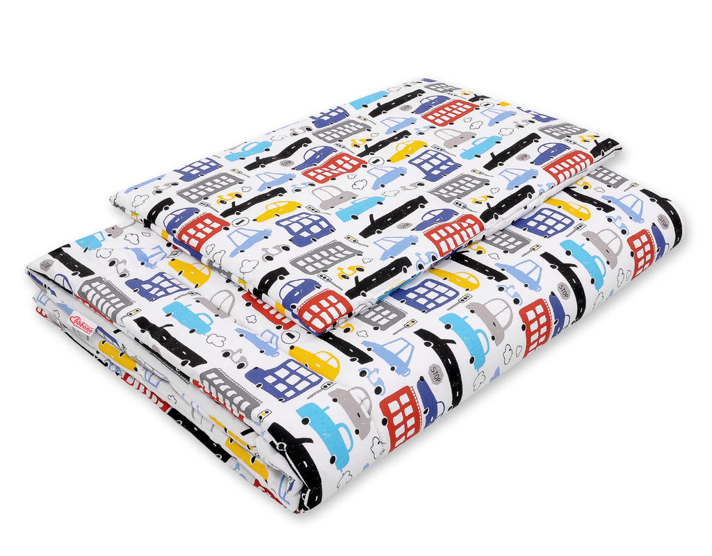 Bedding set 2-pcs with filling 135x100 cm - colorful cars