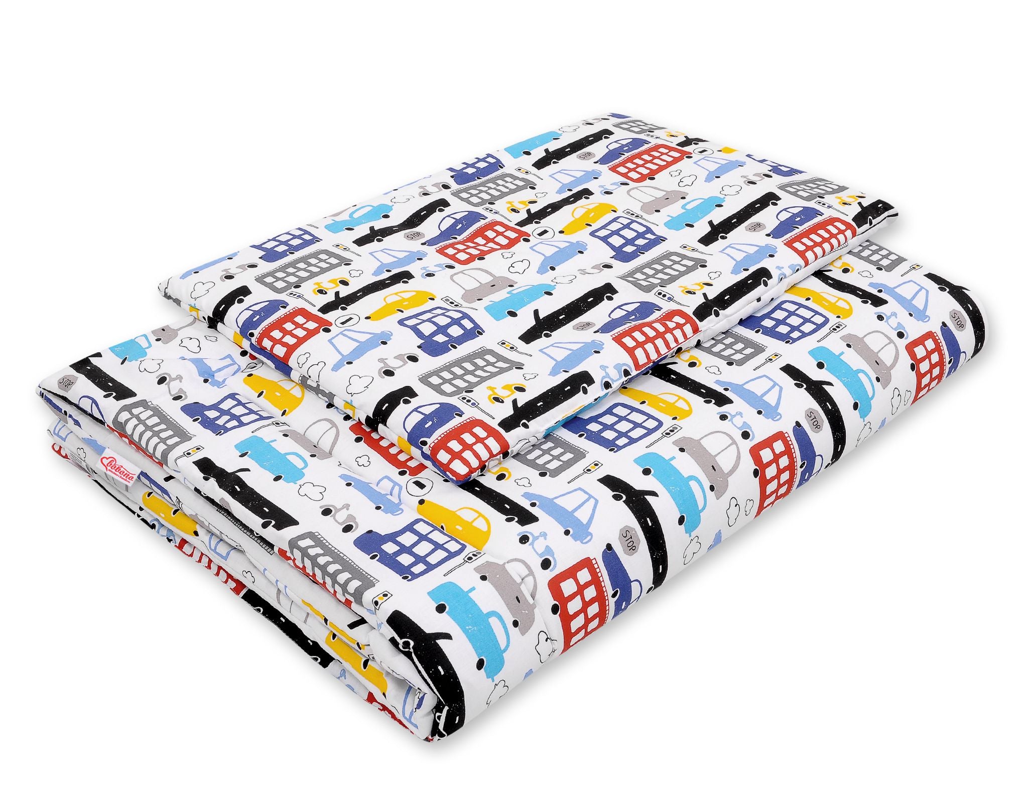 Bedding set 2-pcs with filling 135x100 cm - colorful cars