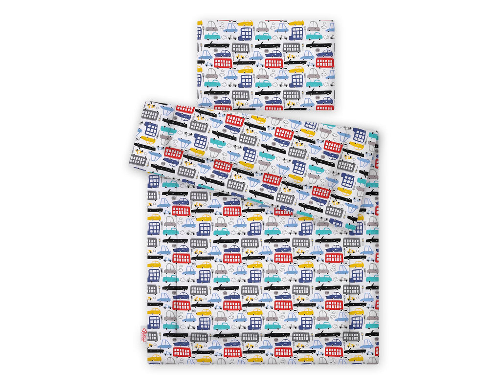 Bedding set 2-pcs with filling 135x100 cm - colorful cars