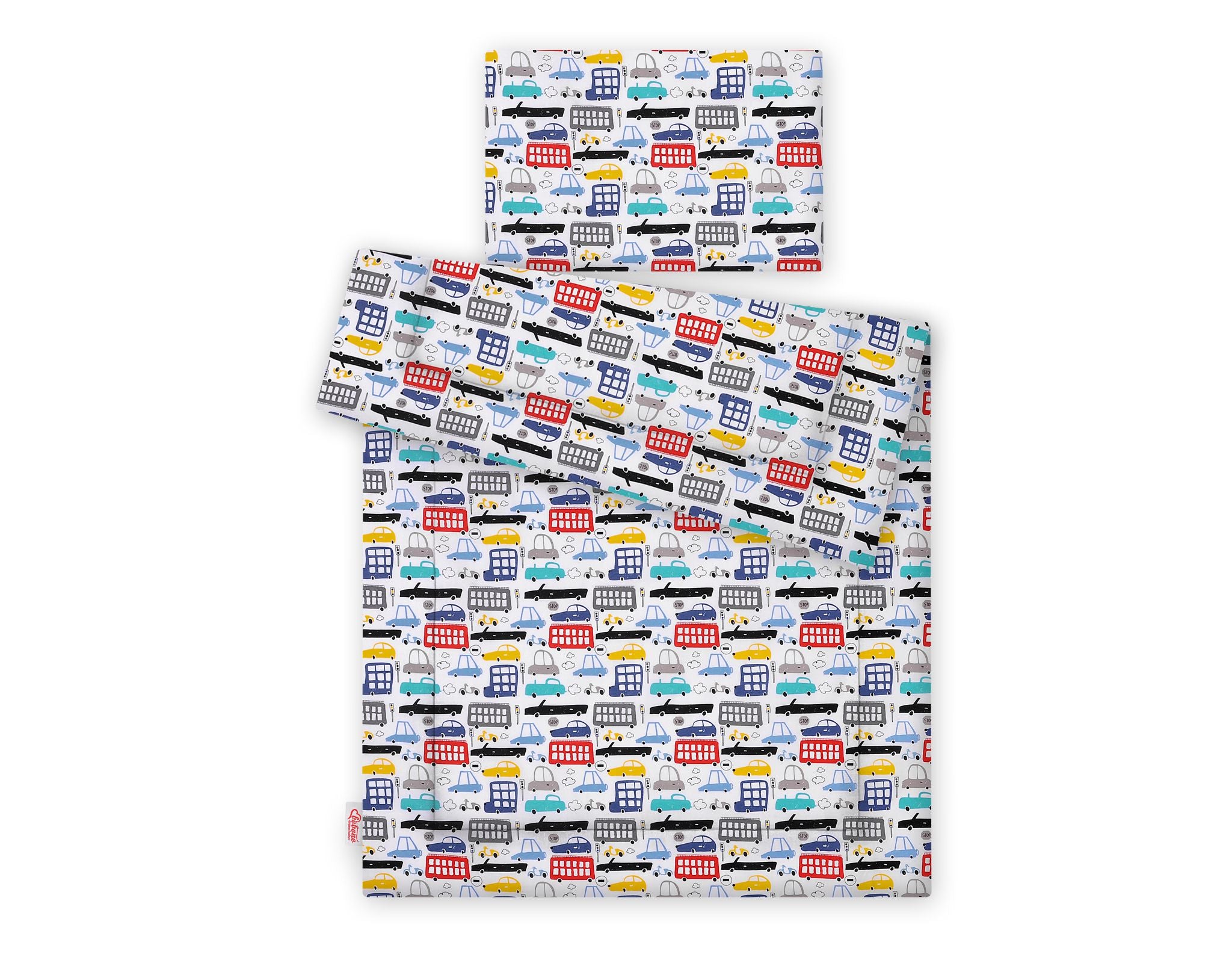 Bedding set 2-pcs with filling 135x100 cm - colorful cars