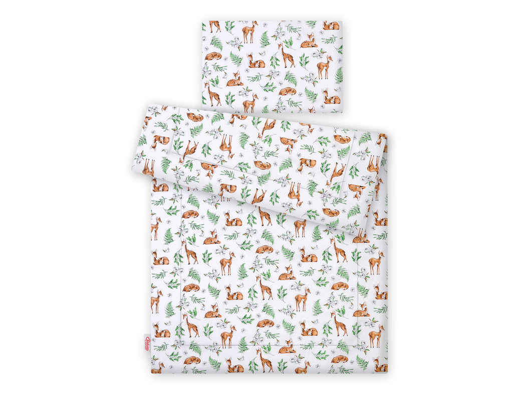 Bedding set 2-pcs with filling 135x100 cm - white deer