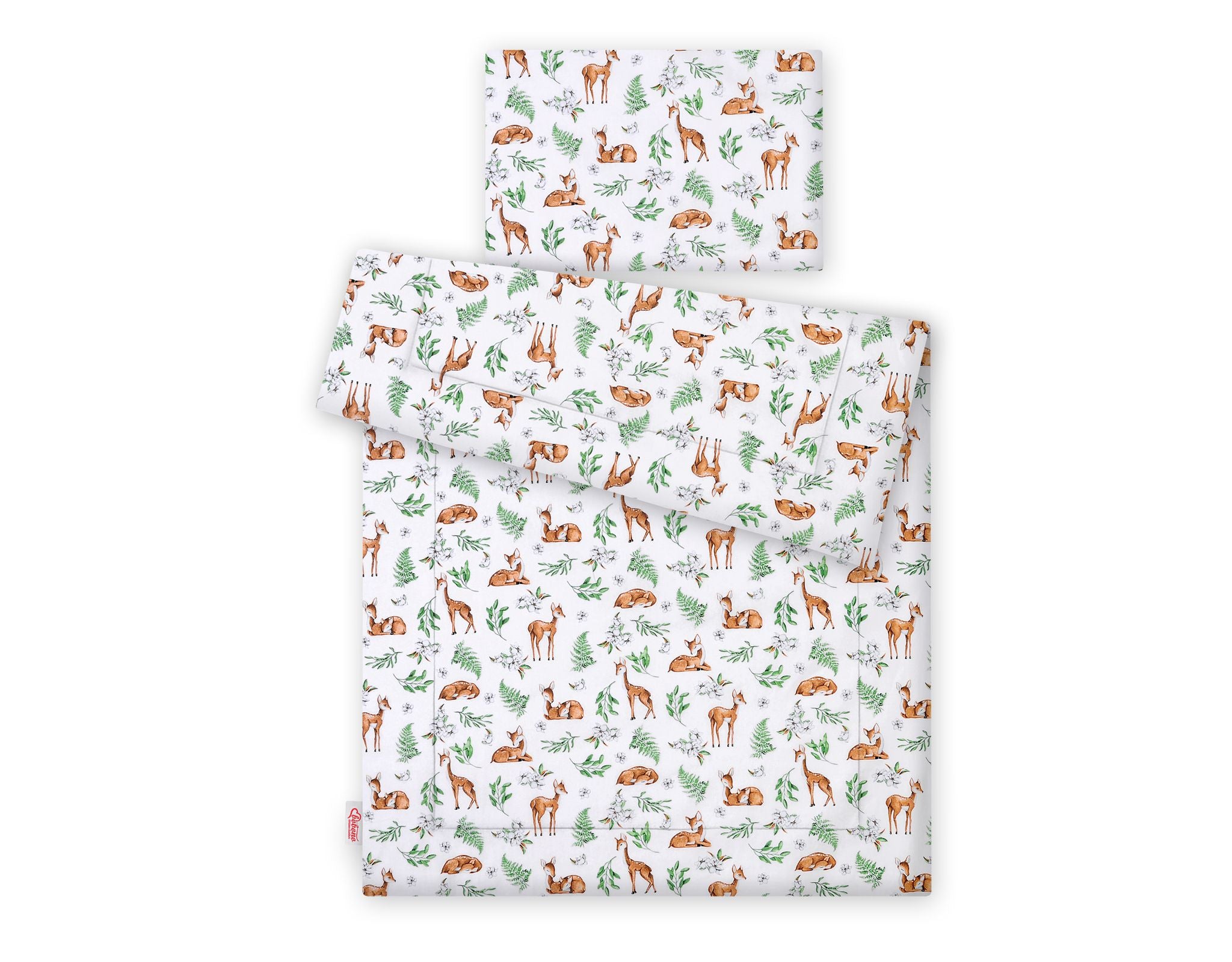 Bedding set 2-pcs with filling 135x100 cm - white deer