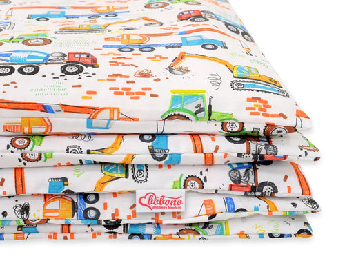 Baby cotton bedding set 2-pcs 120x90 cm- construction site