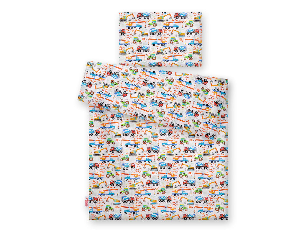 Baby cotton bedding set 2-pcs 120x90 cm- construction site