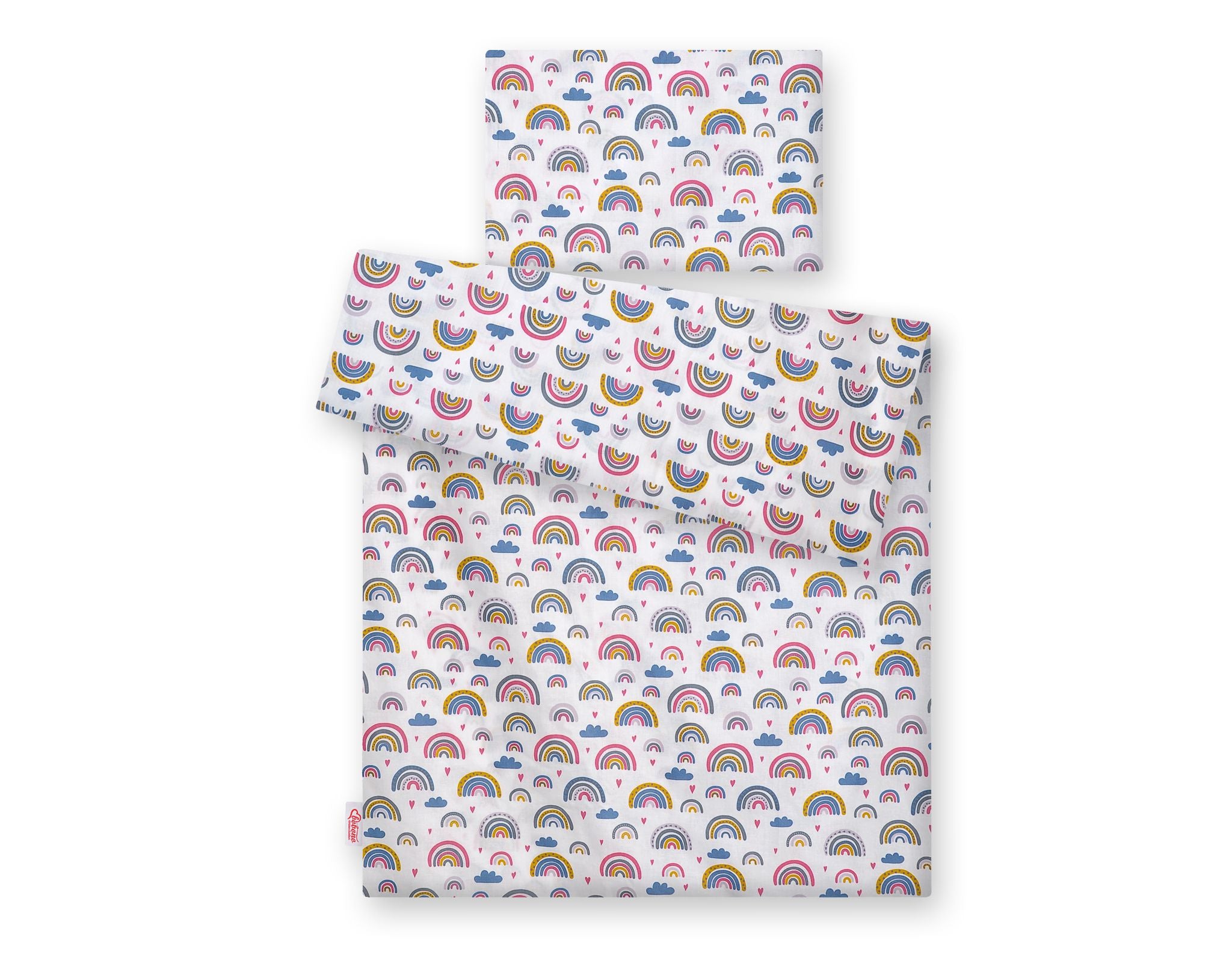 Baby cotton bedding set 2-pcs 120x90 cm- rainbow
