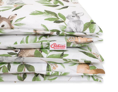 Baby cotton bedding set 2-pcs 120x90 cm- woodland green