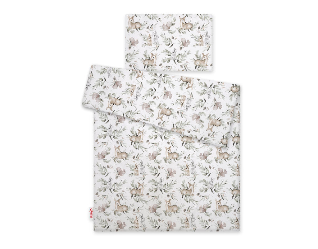 Baby cotton bedding set 2-pcs 135x100 cm- woodland olive