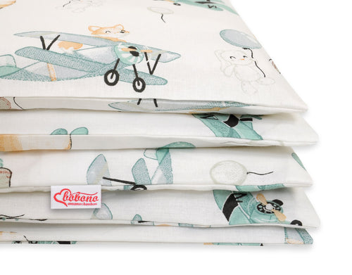 Baby cotton bedding set 2-pcs 120x90 cm- sky adventure
