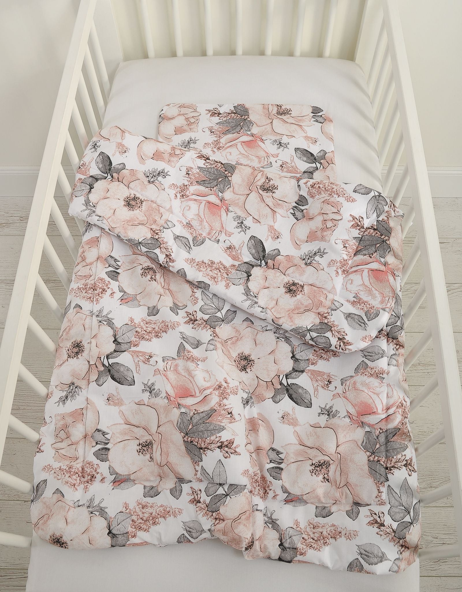 Bedding set 2-pcs with filling 135x100 cm - sepia roses