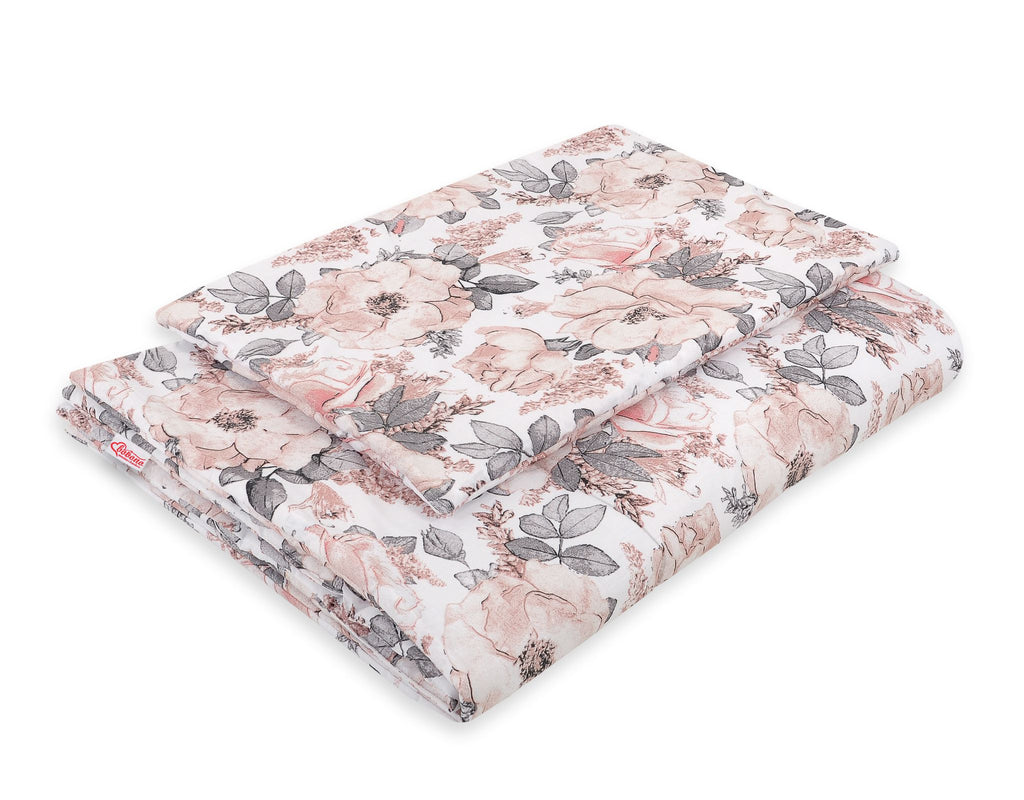 Bedding set 2-pcs with filling 135x100 cm - sepia roses
