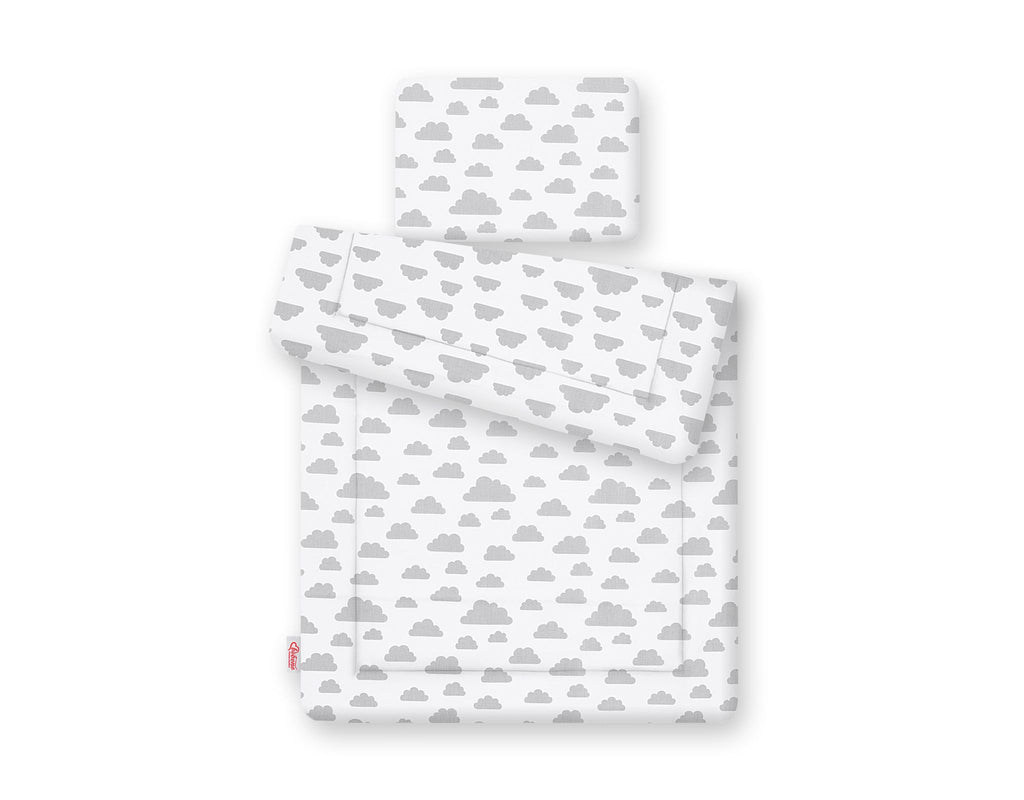 Bedding set 2-pcs 75x100cm NEWBORN - clouds gray