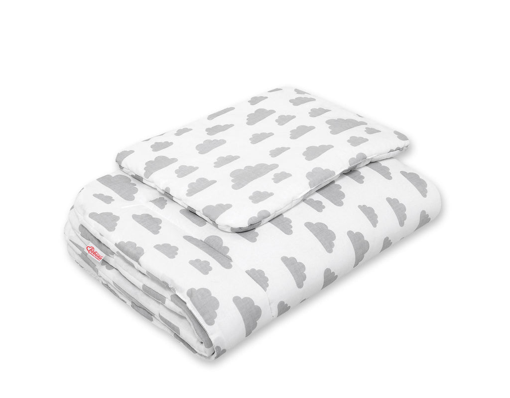 Bedding set 2-pcs 75x100cm NEWBORN - clouds gray