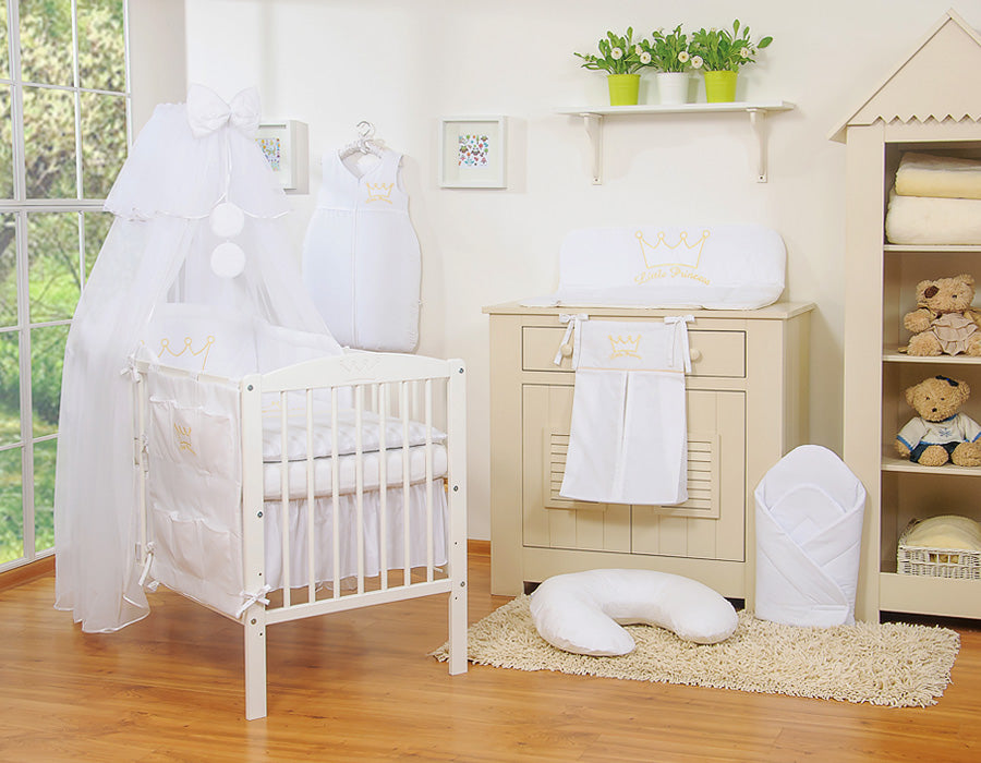 Cotton sleeping bag for children, size M, 6-12 months, TOG 2.5, all-season, Little Prince white