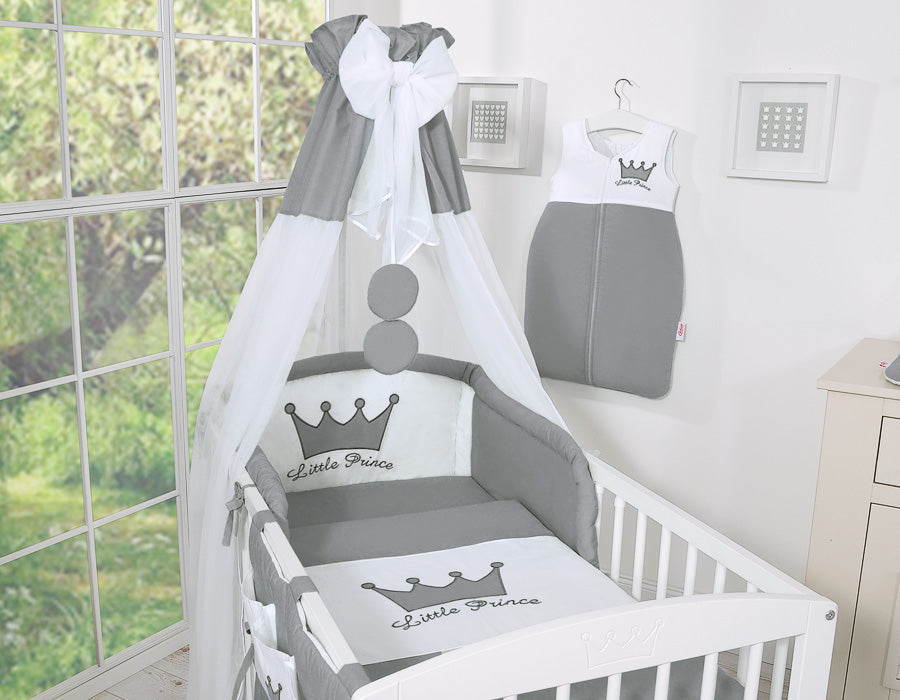 Cotton sleeping bag for children, size M, 6-12 months, TOG 2.5, all-season, Little Prince anthracite