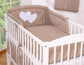 Bedding set 2-pcs 120x90 -  Hanging Hearts white dots on brown