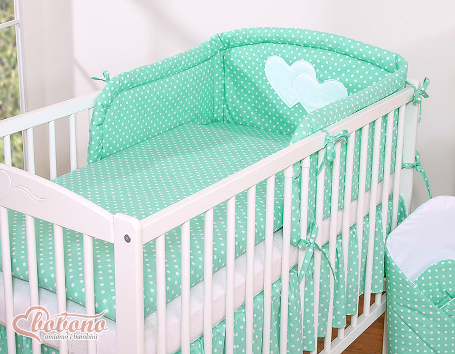 Bedding set 2-pcs 120x90 - Hanging Hearts mint dots