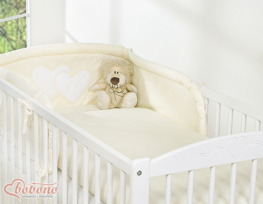 Bedding set 3 part 135x100 - Hanging Hearts cream