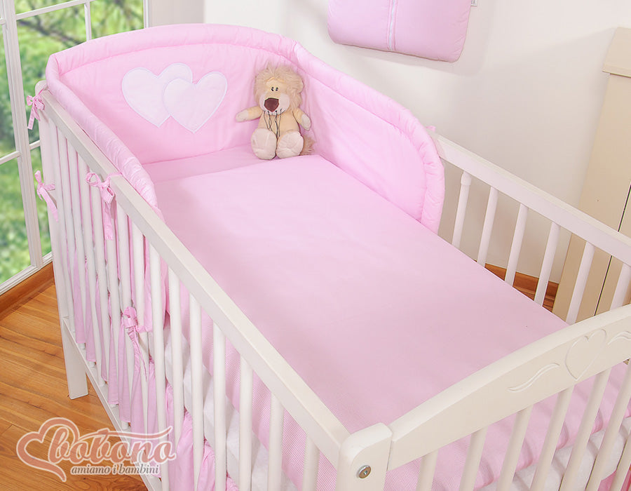 Bedding set 2-pcs- Hanging Hearts pink strips