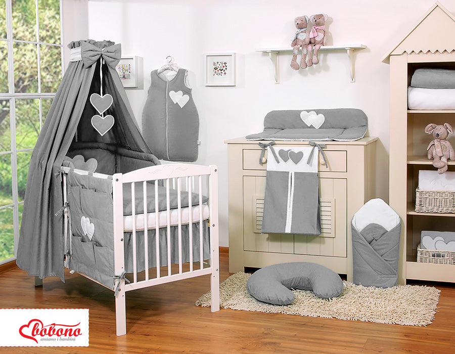 Canopy made of fabric- Hanging Hearts anthracite