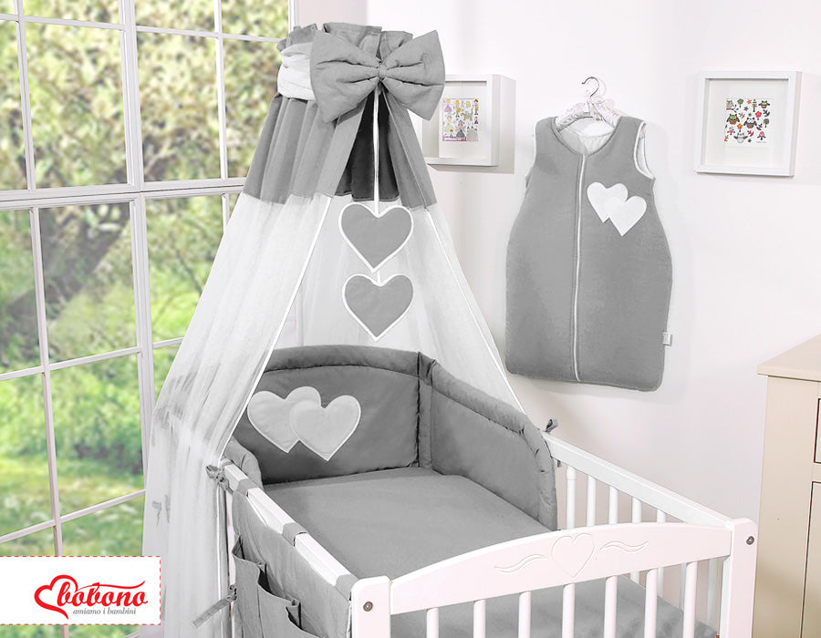 Canopy made of Chiffon- Hanging Hearts anthracite