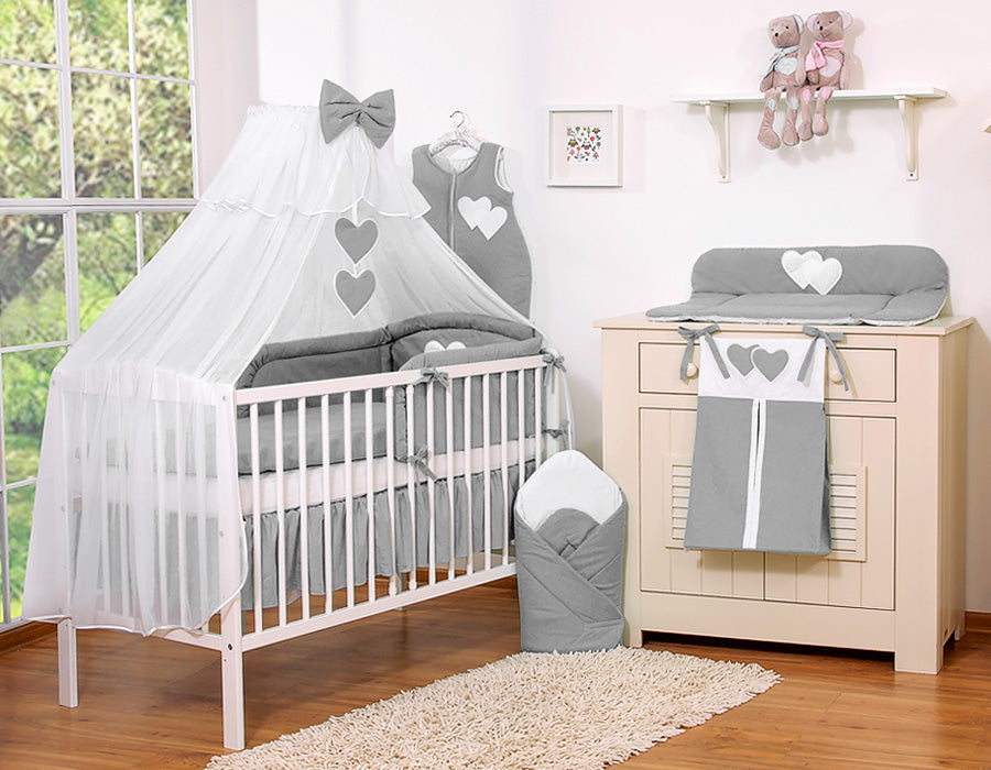 Mosquito-net made of chiffon- Hanging Hearts anthracite
