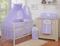 Bedding set 5-pcs with mosquito-net- Hanging Hearts lilac