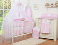 Bedding set 5-pcs with mosquito-net- Hanging Hearts white polka dots on pink