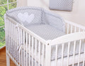 Bedding set 2-pcs- Hanging Hearts white dots on grey