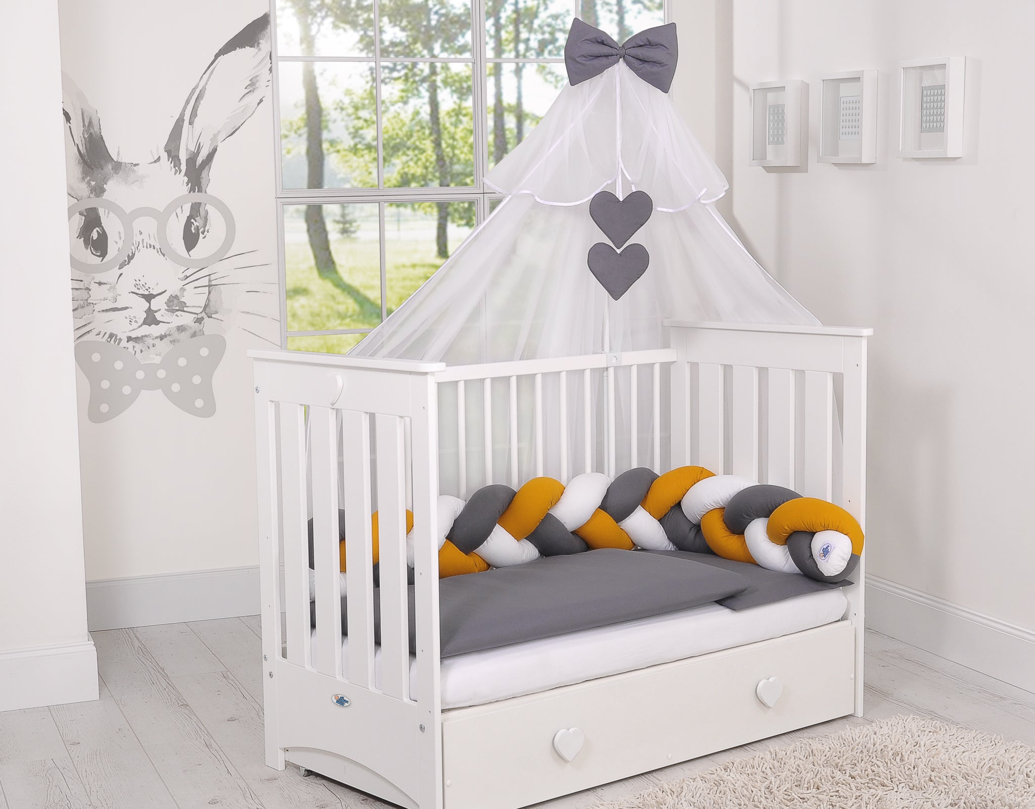Knot bumper- white-honey yellow-anthracite