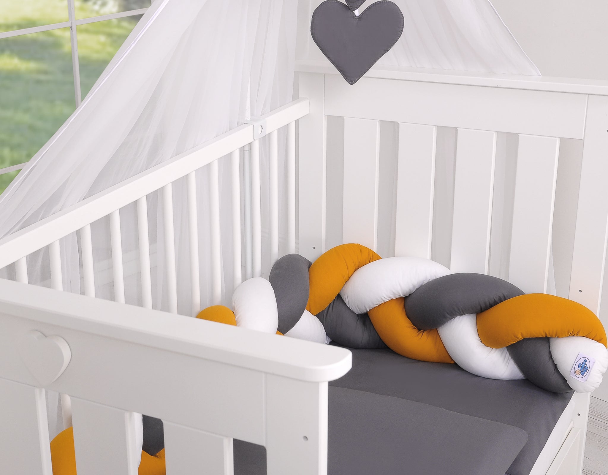 Knot bumper- white-honey yellow-anthracite