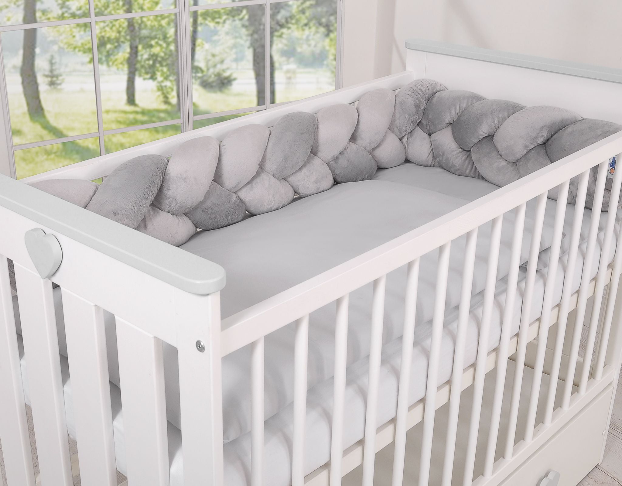 Knot bumper minky 180cm- gray