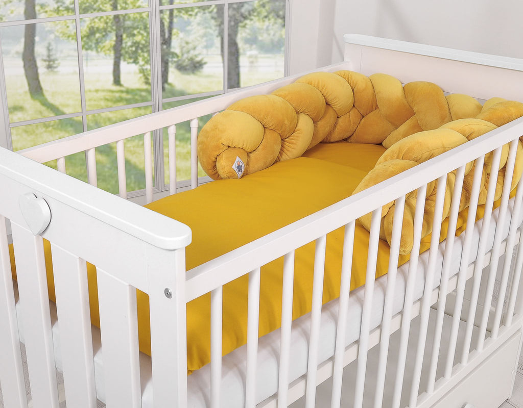 Knot bumper minky 180cm- honey yellow