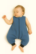 Muslin baby sleeping bag with legs L 9-24 months for summer TOG 1.0 - pastel blue