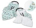 Big double-sided car seat blanket for babies - mint rabbits/white