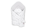 Double-sided baby nest with bow - mini gray stars