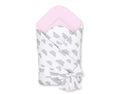 Double-sided baby nest with bow - louds gray/pink