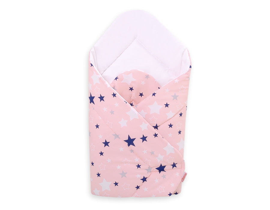 Baby nest -  pink-navy blue stars