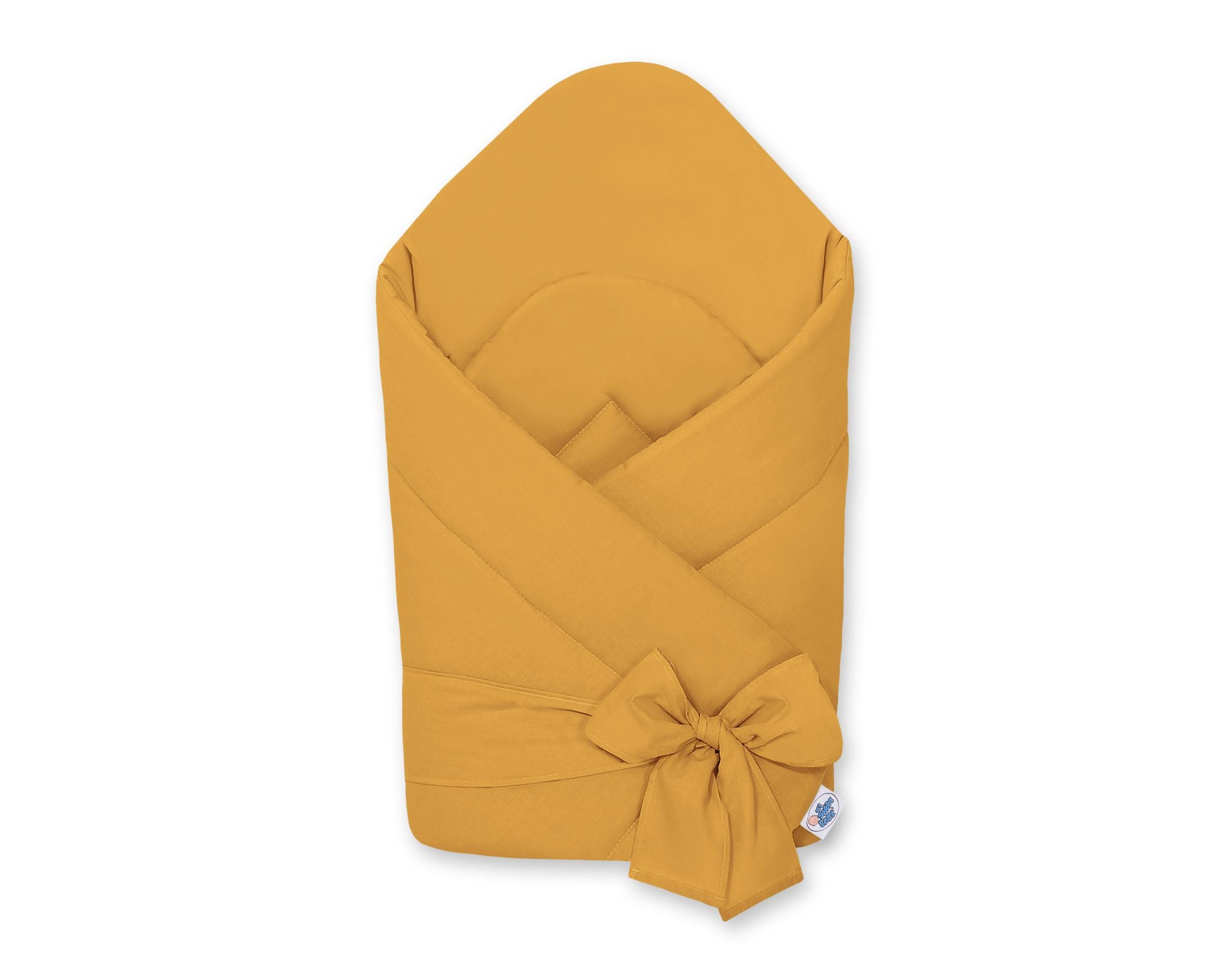 Baby nest with stiffening with bow - honey yellow