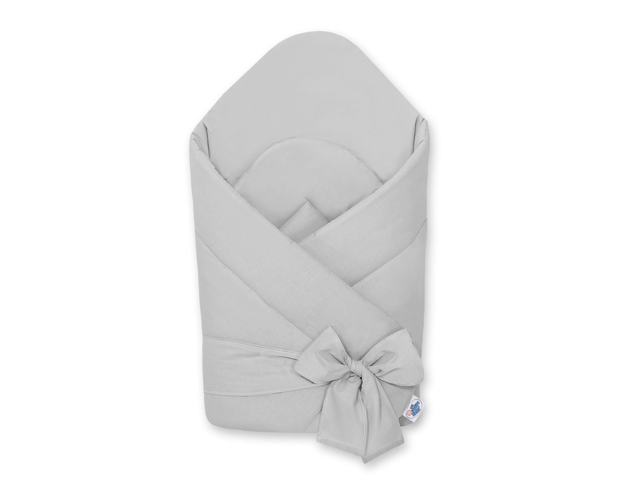 Baby nest with stiffening with bow - gray