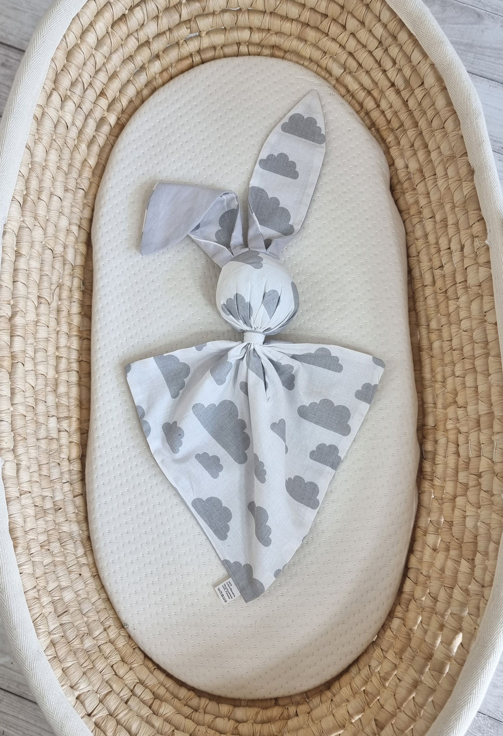 DOUDOU Soft cosy cuddly bunny blanket in cotton - Grey clouds - grey