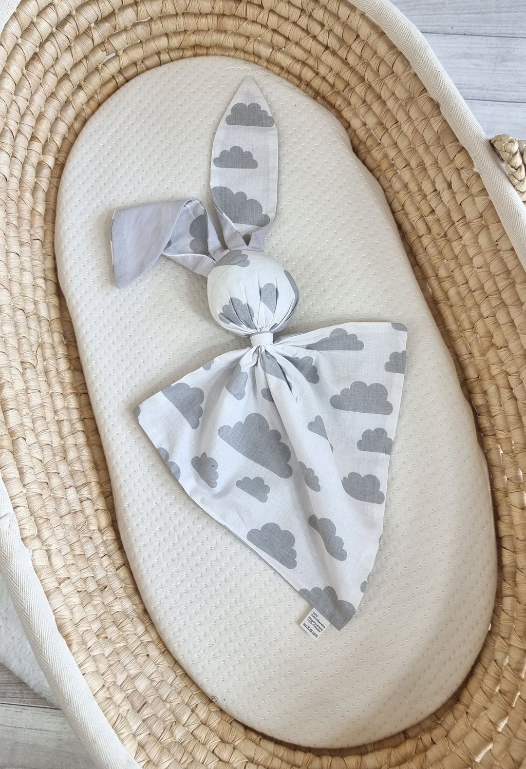 DOUDOU Soft cosy cuddly bunny blanket in cotton - Grey clouds - grey
