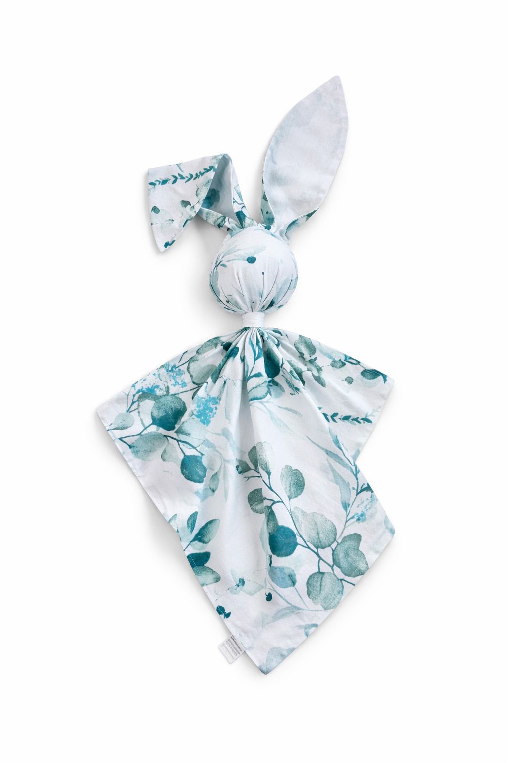 DOUDOU Soft cosy cuddly bunny blanket in cotton - Eucaliptus mint - white