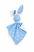 DOUDOU Cuddly bunny double-sided cotton and minky - Blue stars - white