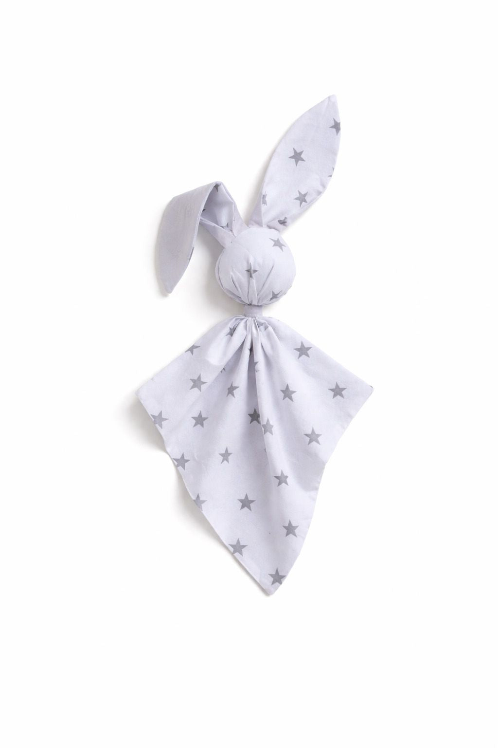 DOUDOU Soft cosy cuddly bunny blanket in cotton - Grey stars/grey