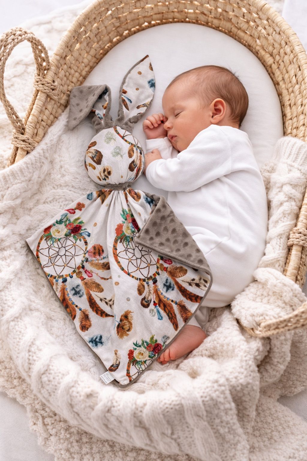 DOUDOU Cuddly bunny double-sided cotton and minky - Dream catchers - brown