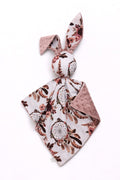 DOUDOU Cuddly bunny double-sided cotton and minky - Floral dream catchers - dusky pink